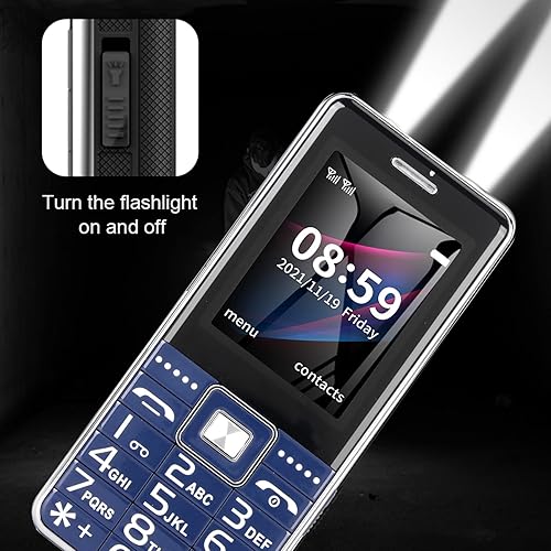Miniatura 5 de Cuifati Teléfono para personas mayores desbloqueado, 2G GSM Senior actualización de teléfono celular LCD de 2.4 pulgadas, una llamada clave, anillo,