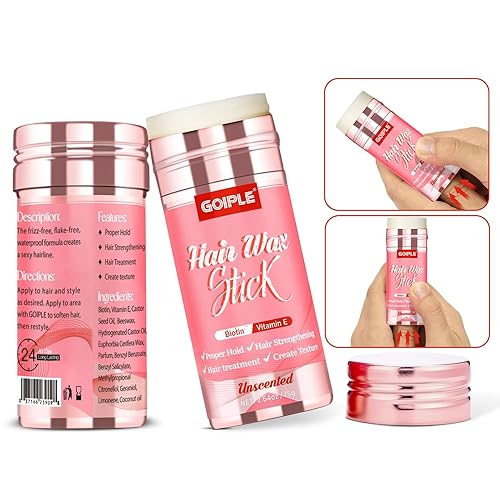 Miniatura 8 de Barra de cera para el cabello con pomada de seda para cabello negro, barra de cera de peinado de larga duración, barra de cera para alisar y