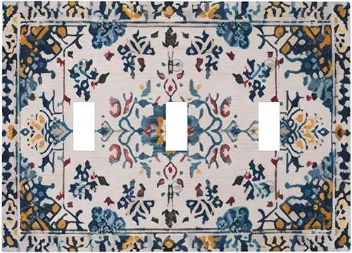 Miniatura 59 de Cubiertas Decorativas para Interruptor de Luz de Palanca Triple Retro Rojo Pulpo Monstruo Ola Marina Azul de 3 Segmentos Cubiertas de Placa de Pared