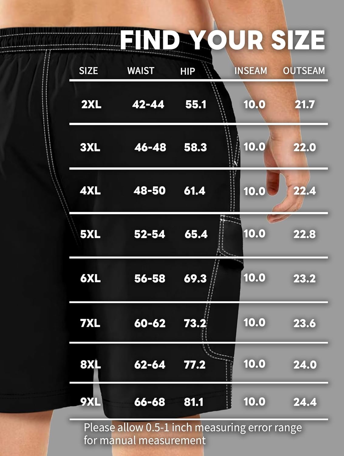 Big&Tall Swimming Trunks Men's 10'' Quick Dry Board Shorts with Compression Liner Hawaiian Printed Swim Shorts - Image 6