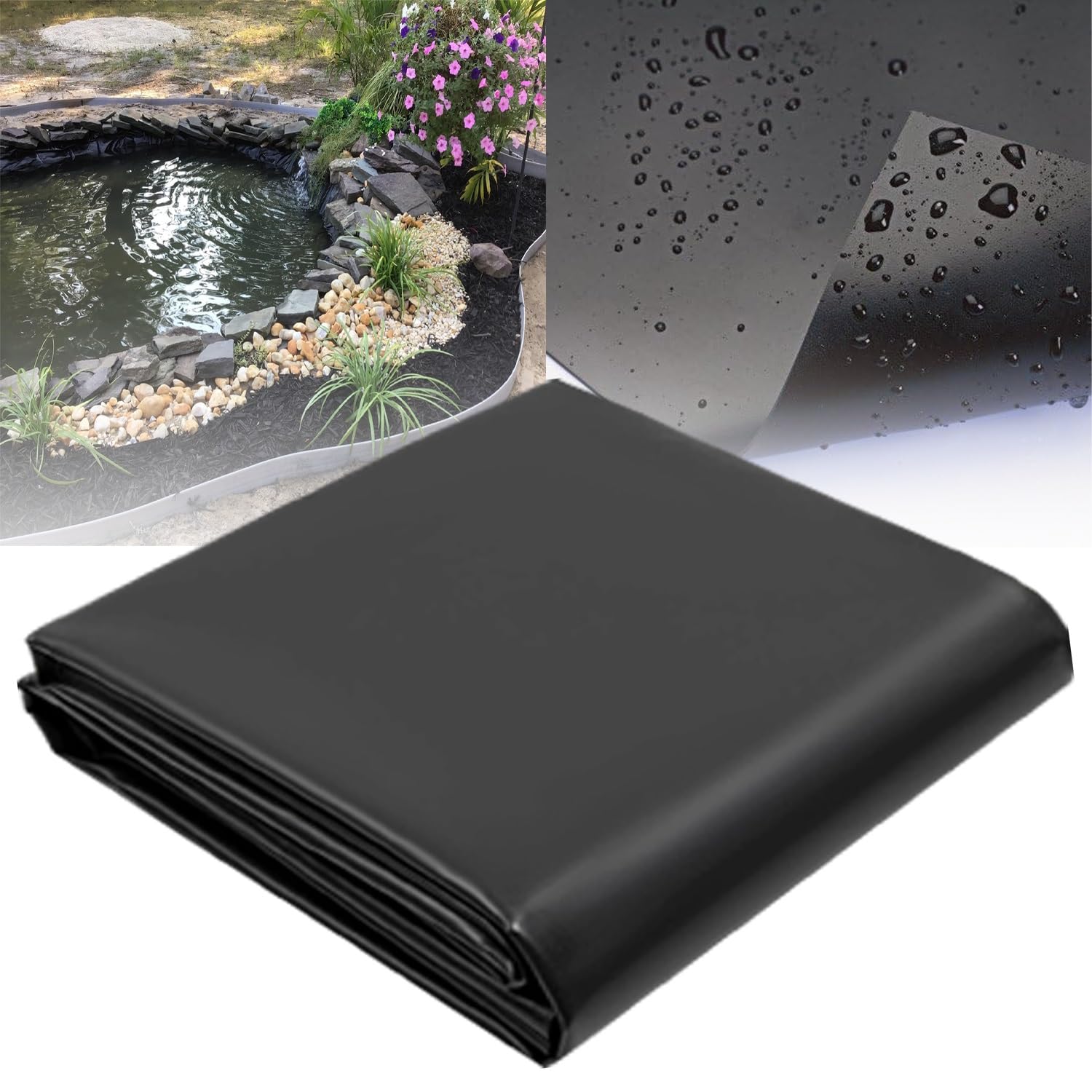 Pond Liner - Membrana de polietileno de alta densidad de 6 mm para acuicultura, cascadas y construcción, ideal para revestimiento de estanques al aire libre