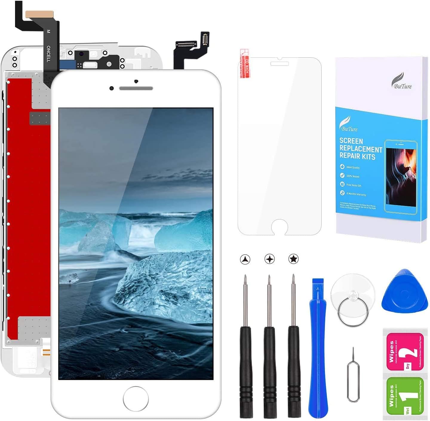 BuTure for iPhone 6s Screen Replacement, LCD Display Touch Digitizer Replacement with Repair Tools(iPhone 6s 4.7") (white)