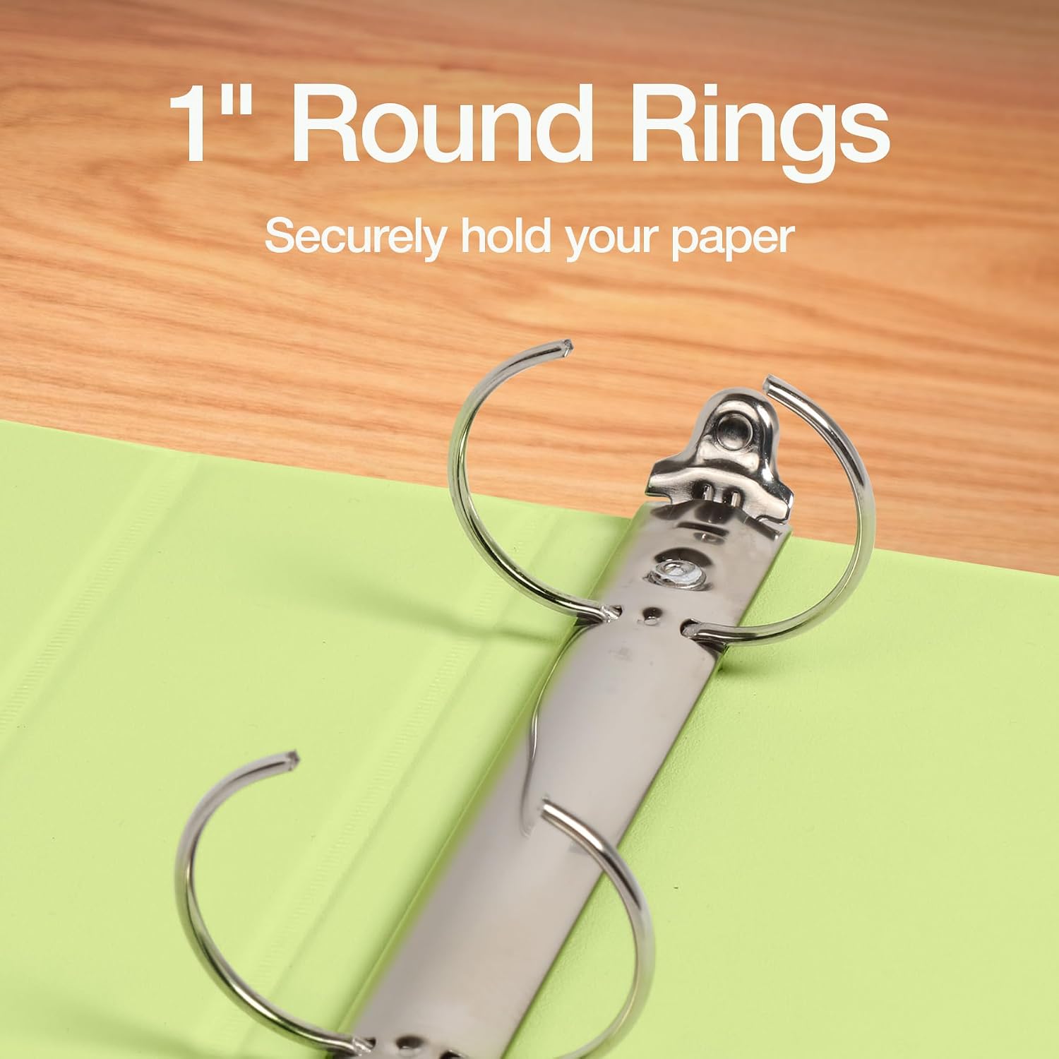 Oxford 1 Inch 3 Ring Binder, Light Green, Holds 225 Sheets, 2 Pockets image 3