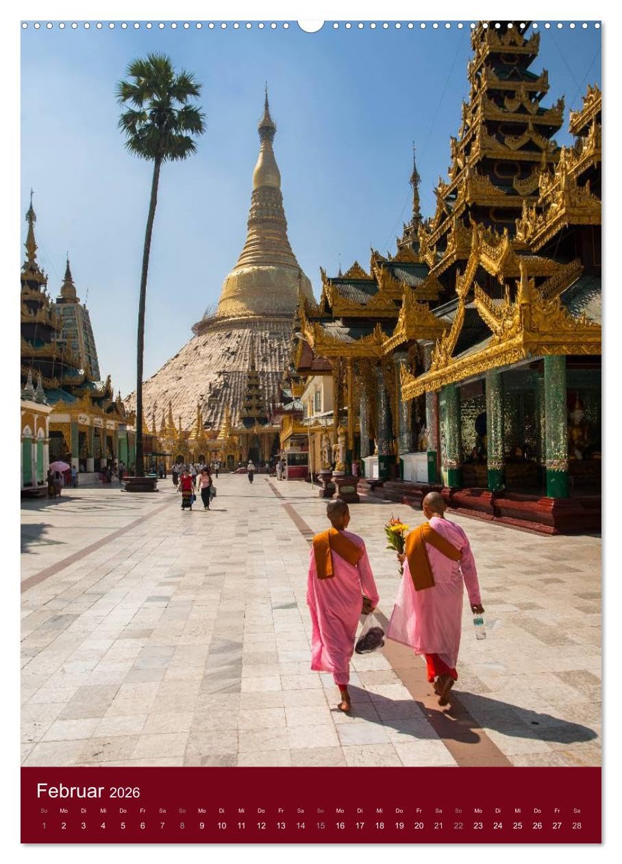 MYANMAR SPIRITUELL 2026 (hochwertiger Premium Wandkalender 2026 DIN A2 hoch), Kunstdruck in Hochglanz
