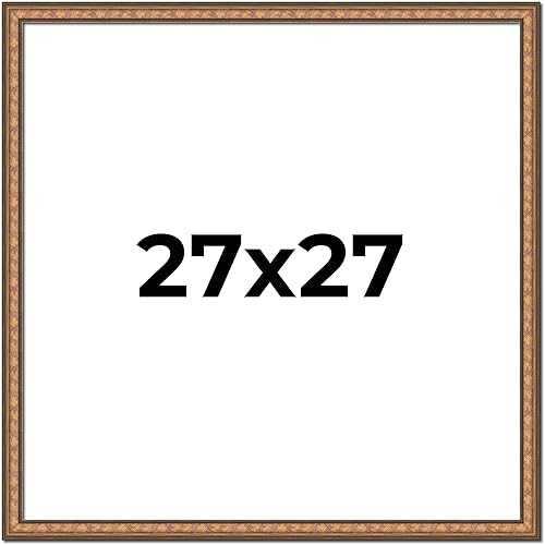 Marco de fotos de madera real dorada de 27 x 27 pulgadas de ancho de 1.25 pulgadas  Profundidad del marco interior de 0.5 pulgadas  Marco de fotos