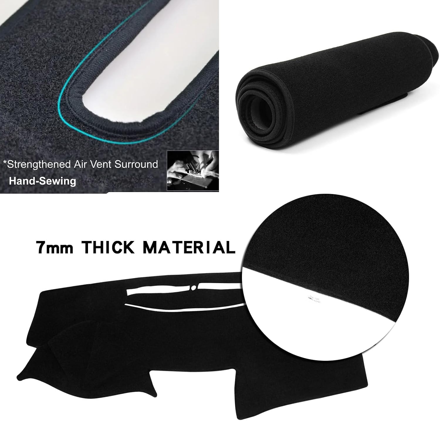 Custom Fit Dashboard Cover Dash Mat Pad for Toyota Camry 2007-2011, Black Dash Mat Sun Shield, Anti-Glare Dashboard Protector, Non-Slip Interior Dash Cover Pad with UV Protection