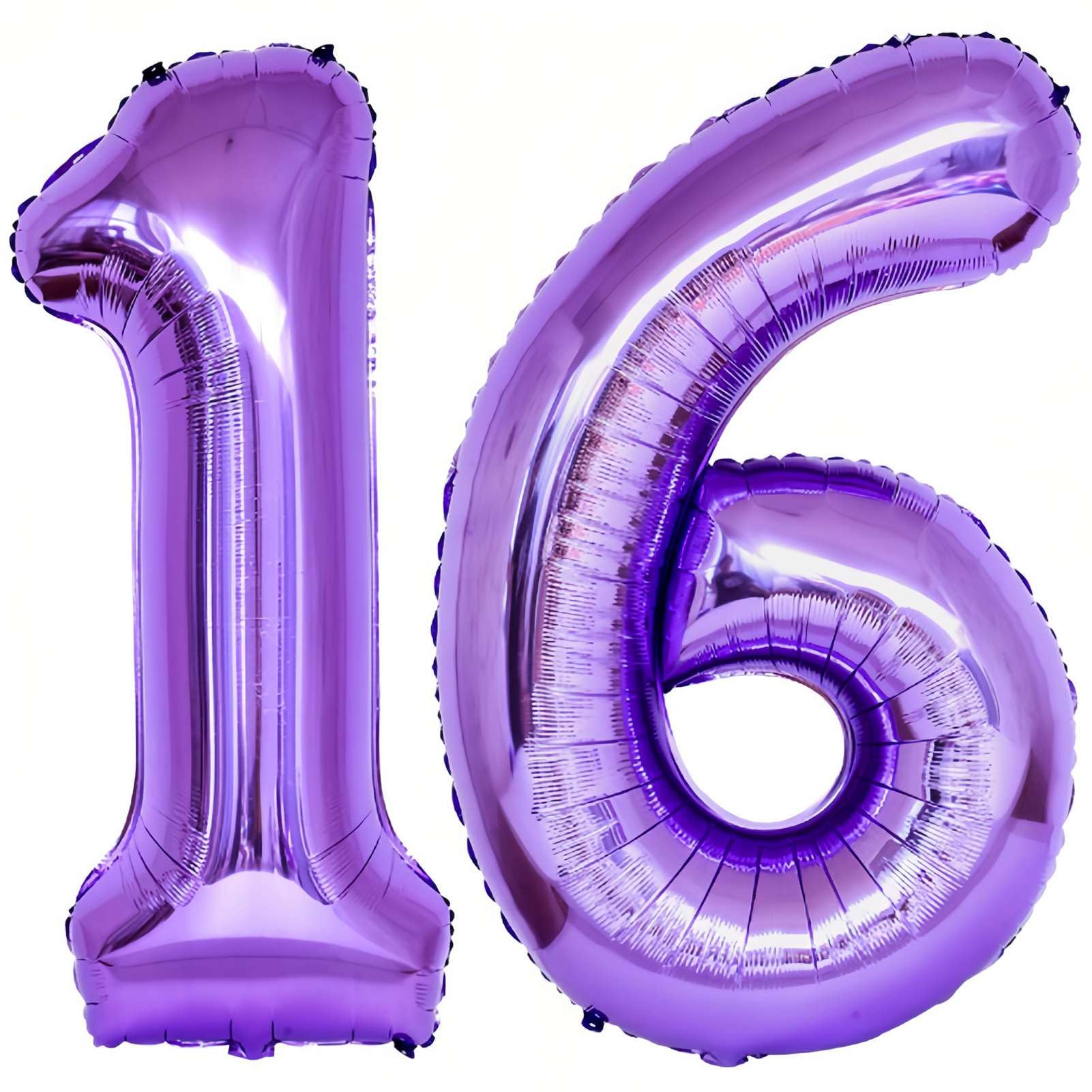 Amazon.com: Purple 16 Number Balloons, 40 Inch Giant Number 16