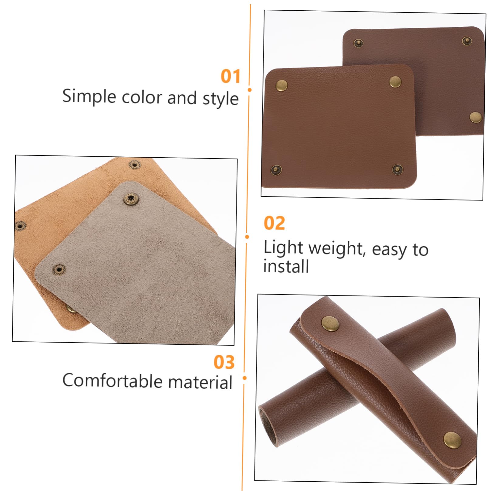 FRCOLOR 5 Series Envoltura De Mango De Equipaje Protector del Asa del Bolso Manejar Envolturas De Manija De Maleta De Equipaje Maleta Protectora De Equipaje Cuero PU 4 Piezas X 5