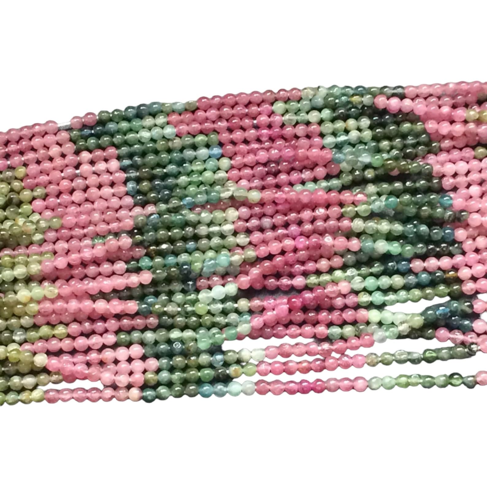 Perle multi tourmaline de 3 mm idéale pour réparer et enfiler vos colliers fins