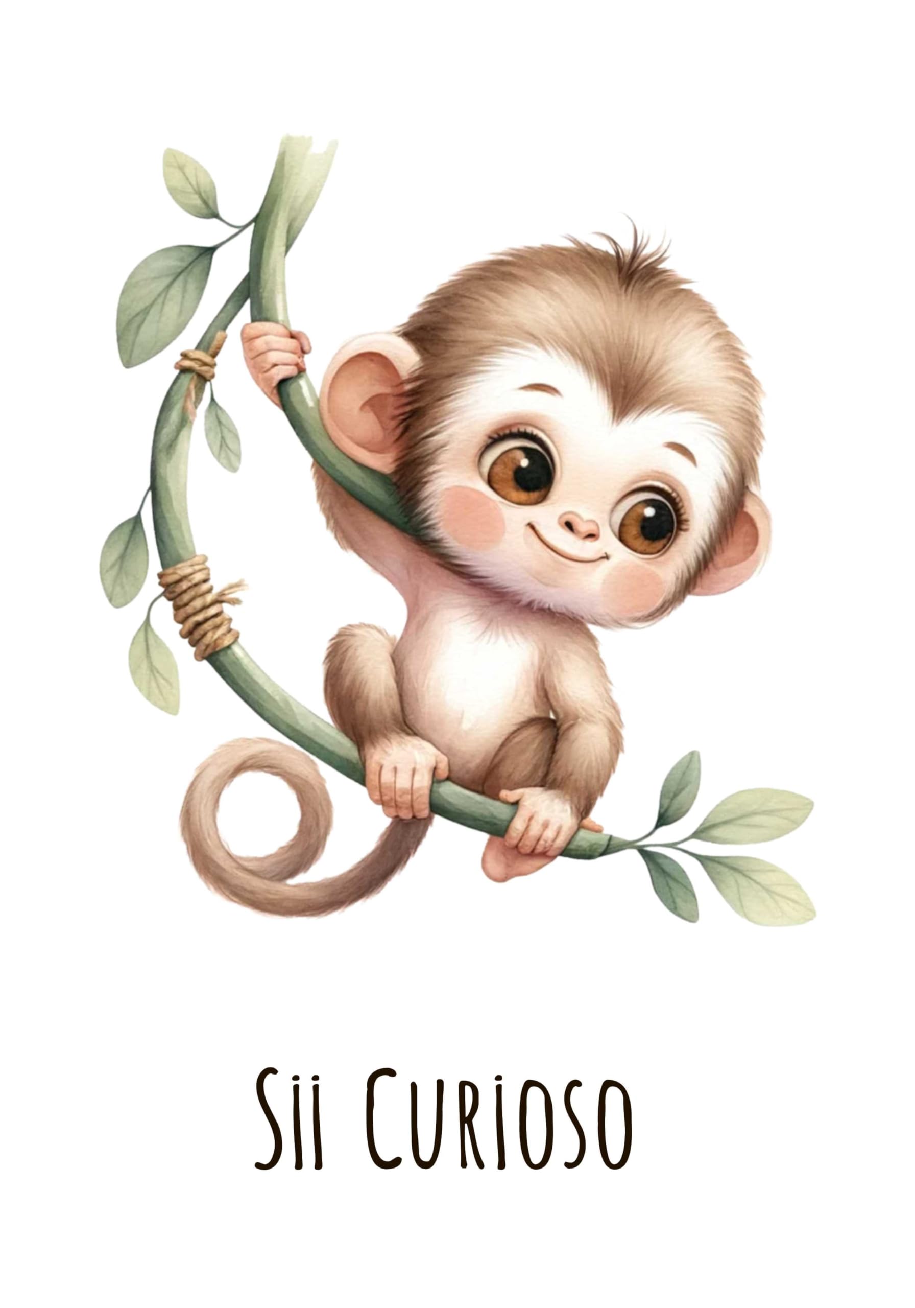 Wood for you Set di 6 Immagini per la Cameretta dei Bambini, Poster Decorazione da Parete Animali della Foresta Senza Cornici (Set 6 Cartoncino IT)