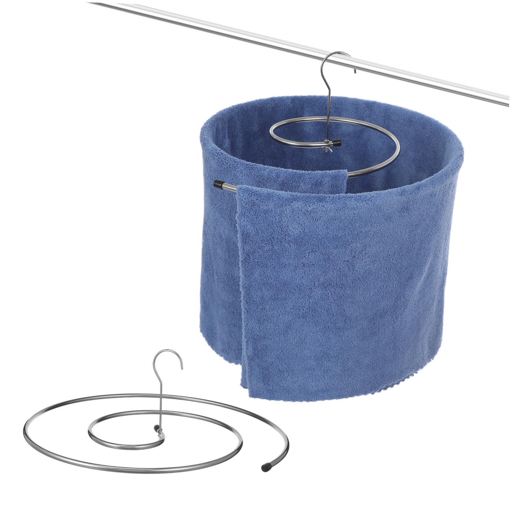 Cintre spirale pour couette et grands draps de lit gain de place
