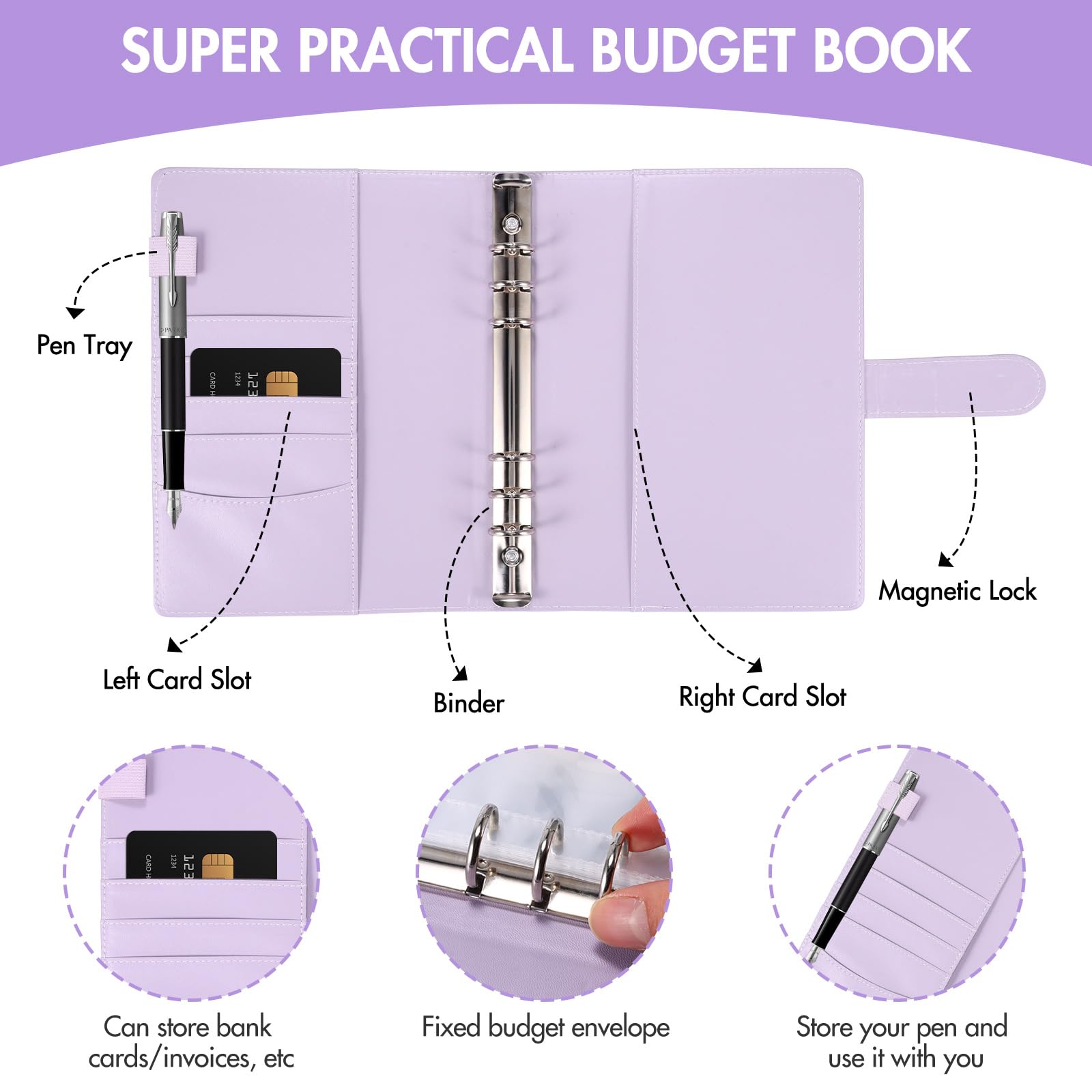 100 Envelope Saving Challenge A5 Binder Busta Budget 5050 Euro Agenda Del Risparmio Viola
