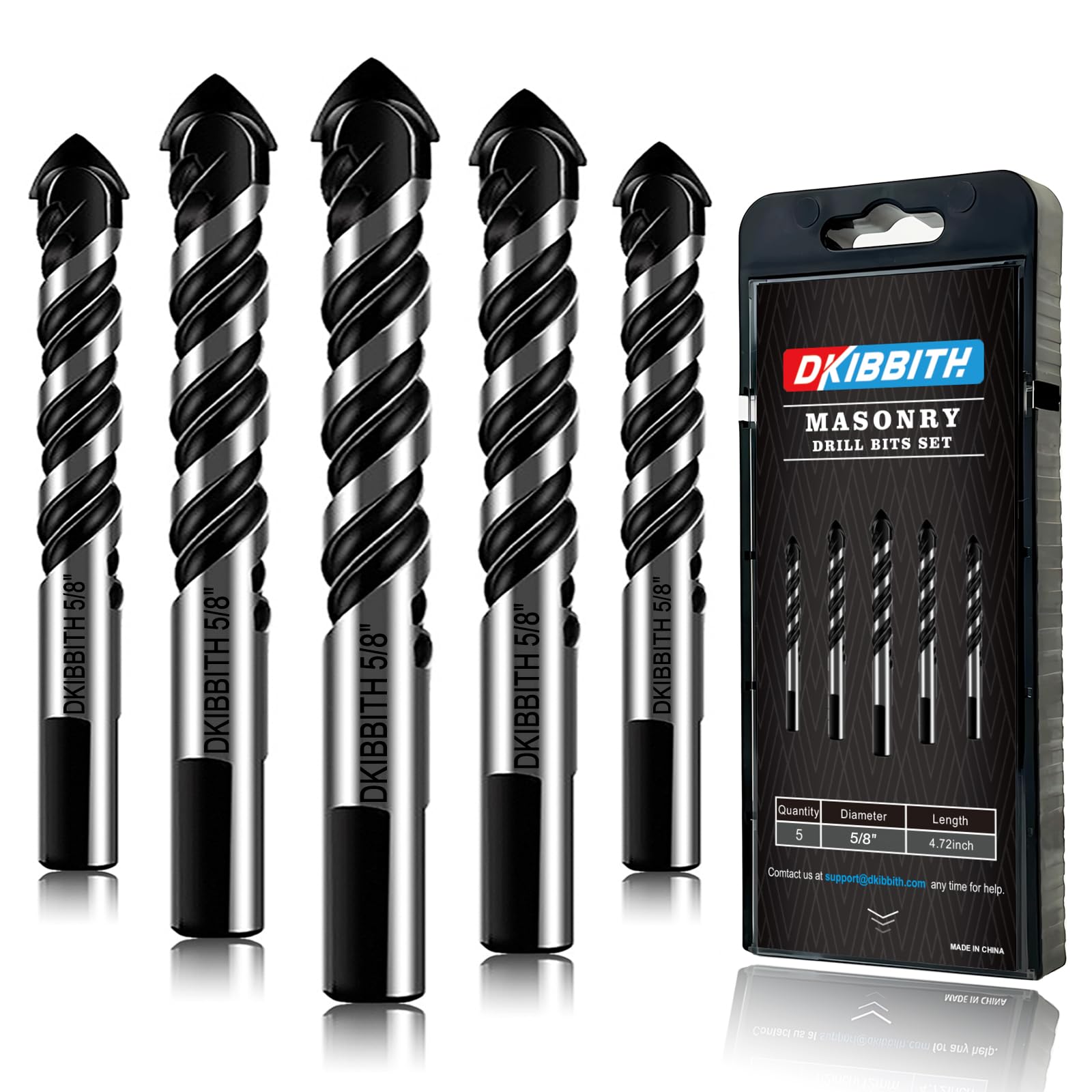Masonry Drill Bit Set - 10 Piece for Concrete & Tile -16