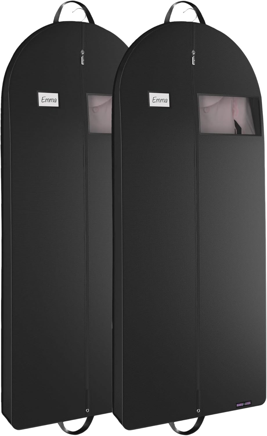 [Set of 2] Black Garment Bag for Travel and Storage