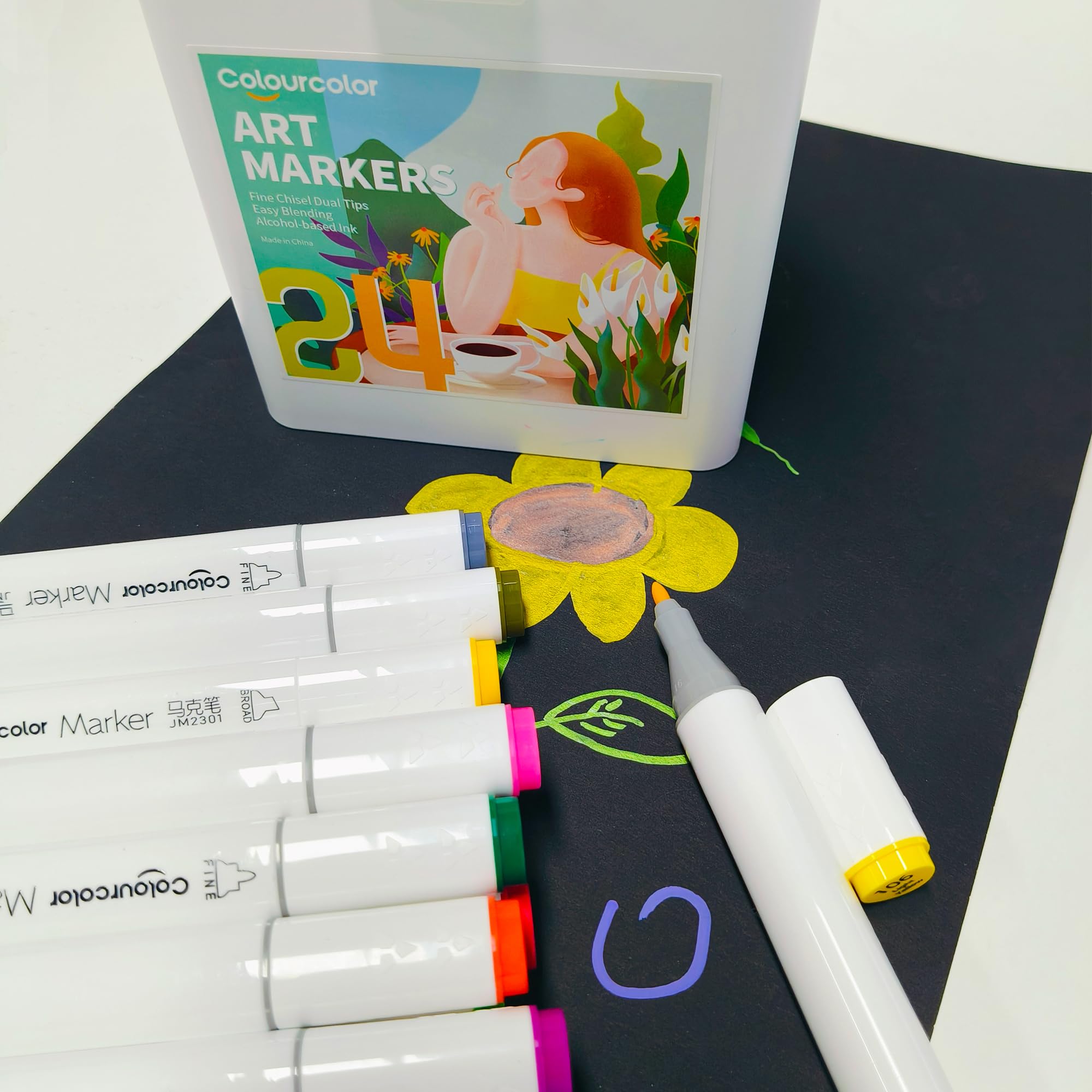 Amazon.co.jp: Colourcolor マルチカラーアルコールマーカーセット