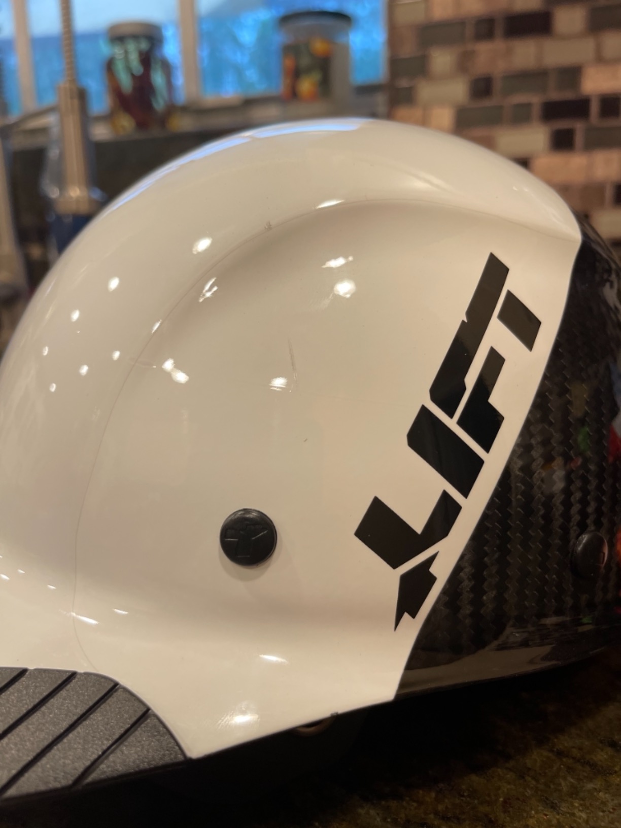 Casco De Seguridad De Ala Completa Con Fibra De Carbono Blanca DAX - Foto 9