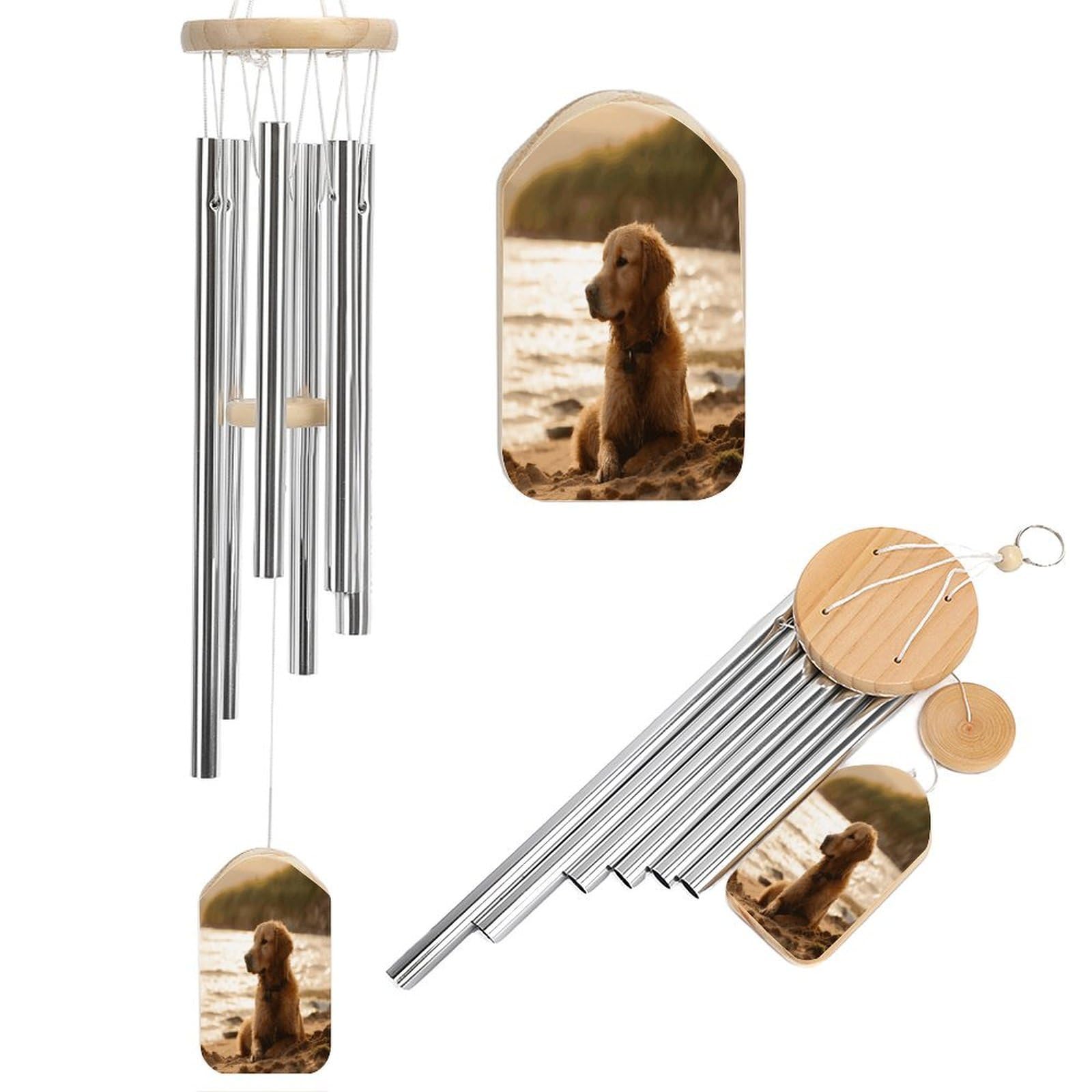 Retriever Wind Chime-Outdoor-Garden Decors. Aluminium Wind Chimes to Melodic Tones .Memorial Wind Chime for Garden Yard Porch, Good Gifts for Women Mom Grandma Wife.