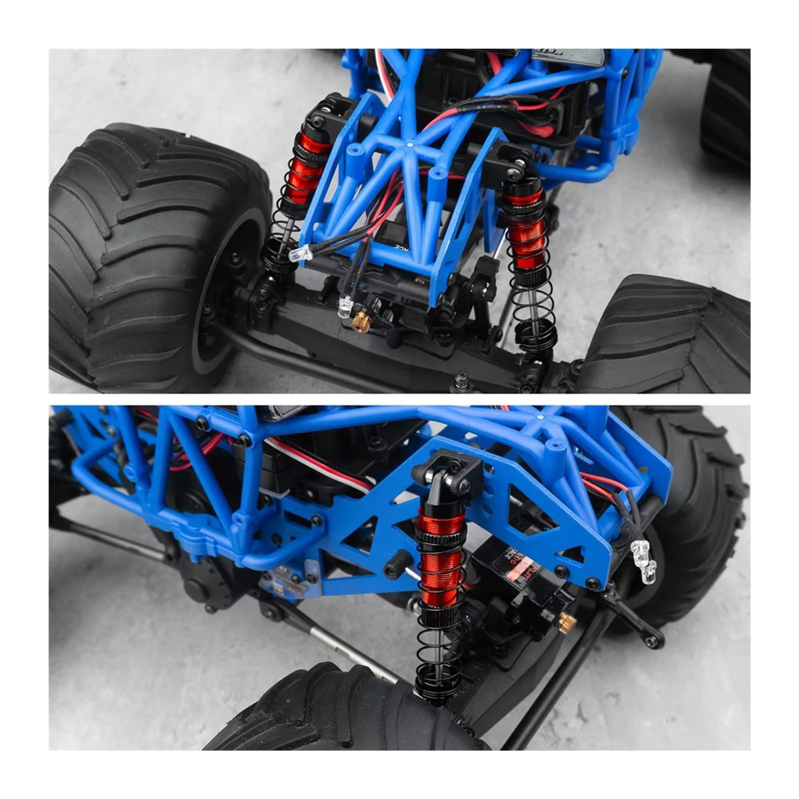 Zestaw amortyzatorów RC do Lmt Lo-si 1/18 Trinood 4-częściowy amortyzator ze stopu aluminium, regulowany tłumik oleju, części samochodowe, wymiana i zastosowanie (czerwony)