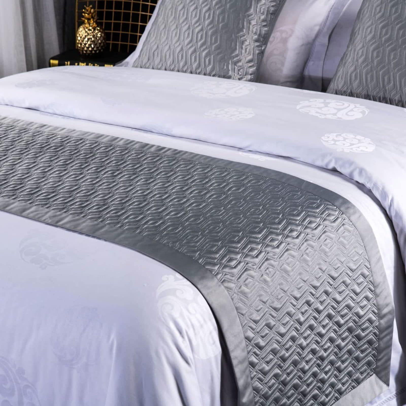 Hotel Bettläufer Schal Bett Renner BettläUfer Schal KöNig Bett LäUfer Schals Solide Bett LäUfer Einfache BettwäSche Protector Leichte Langlebige Bett Ende Schal,C-50 * 240cm(1.8mbed)