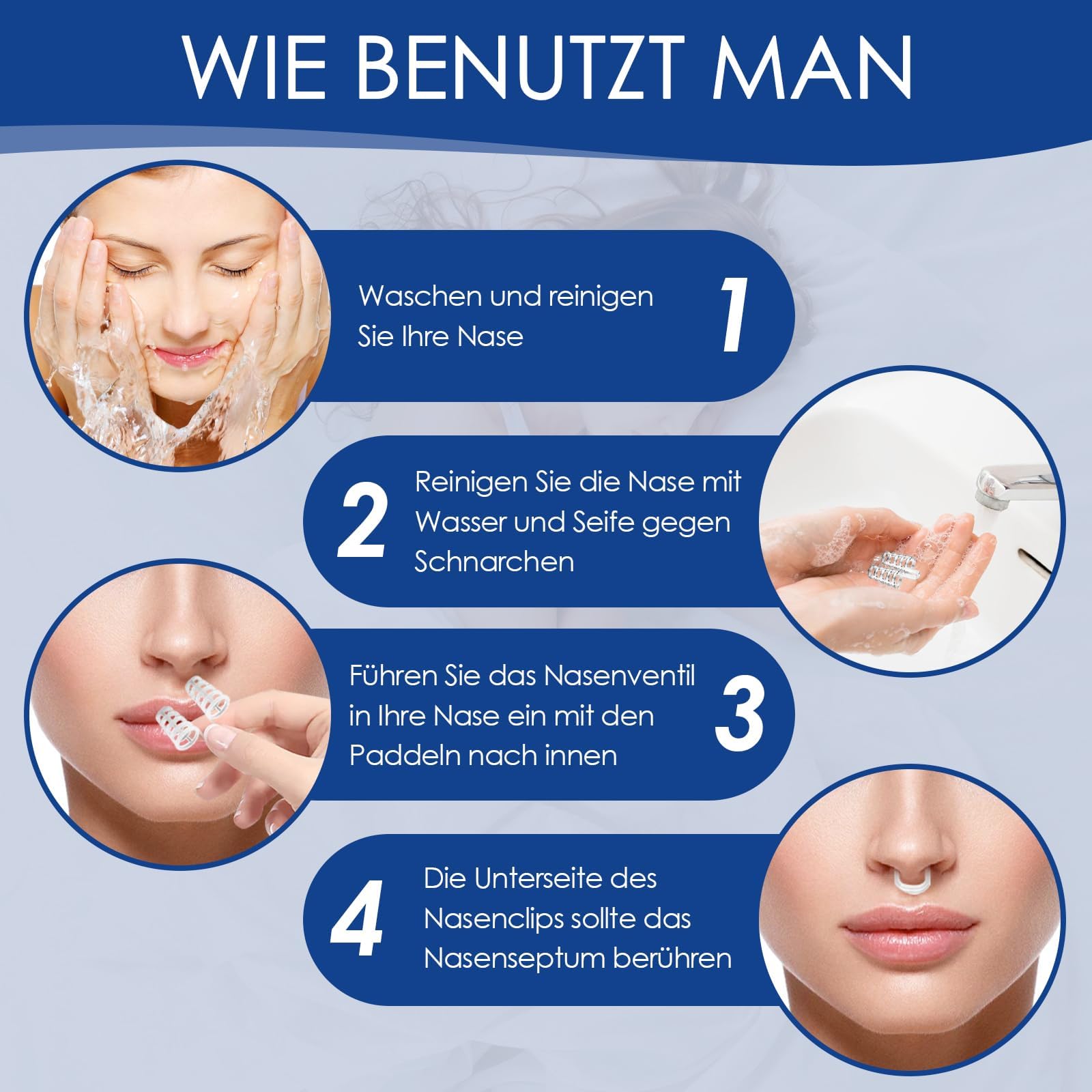 8 Piezas Nasal Nariz Clip Stopper, Anti Ronquidos eficaz Dilatador Nasal, Reutilizables Clip Nasals Anti Ronquidos Silicona, Antis Ronquido Dispositivo de Noche,Ayudar a Dormir Mejor