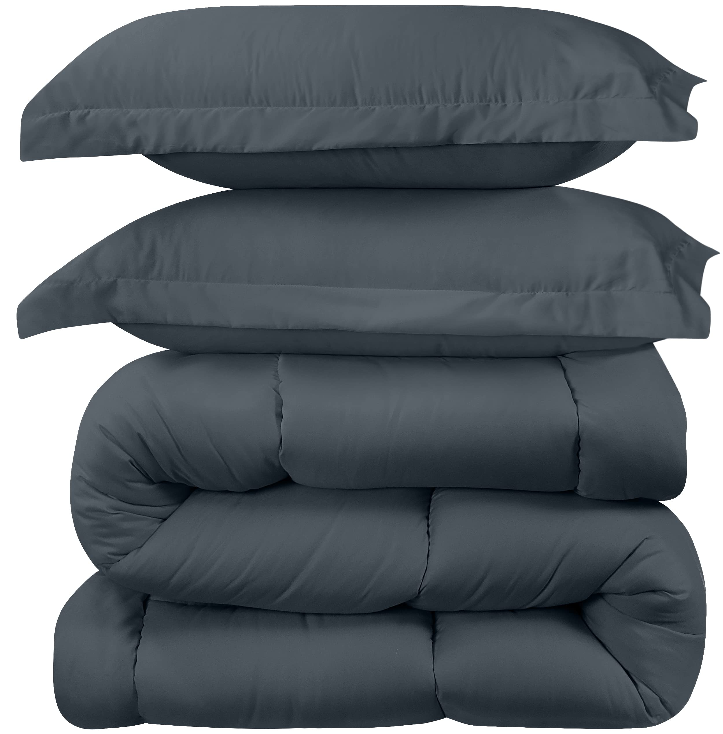 Utopia Bedding King/California King Size Comforter Set with 2 Pillow Shams - Bedding Comforter Sets - Down Alternative Grey Comforter - Soft and Comfortable - Machine Washable