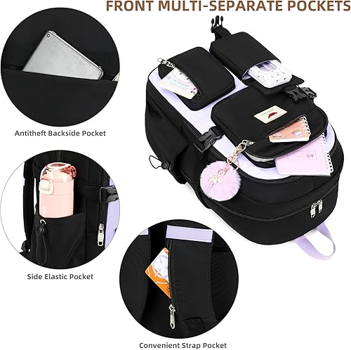 Miniatura 4 de Mochila para laptop de 15.6 pulgadas, mochila escolar para niños, mochila universitaria, mochila de viaje, bolsas grandes para adolescentes, niñas y