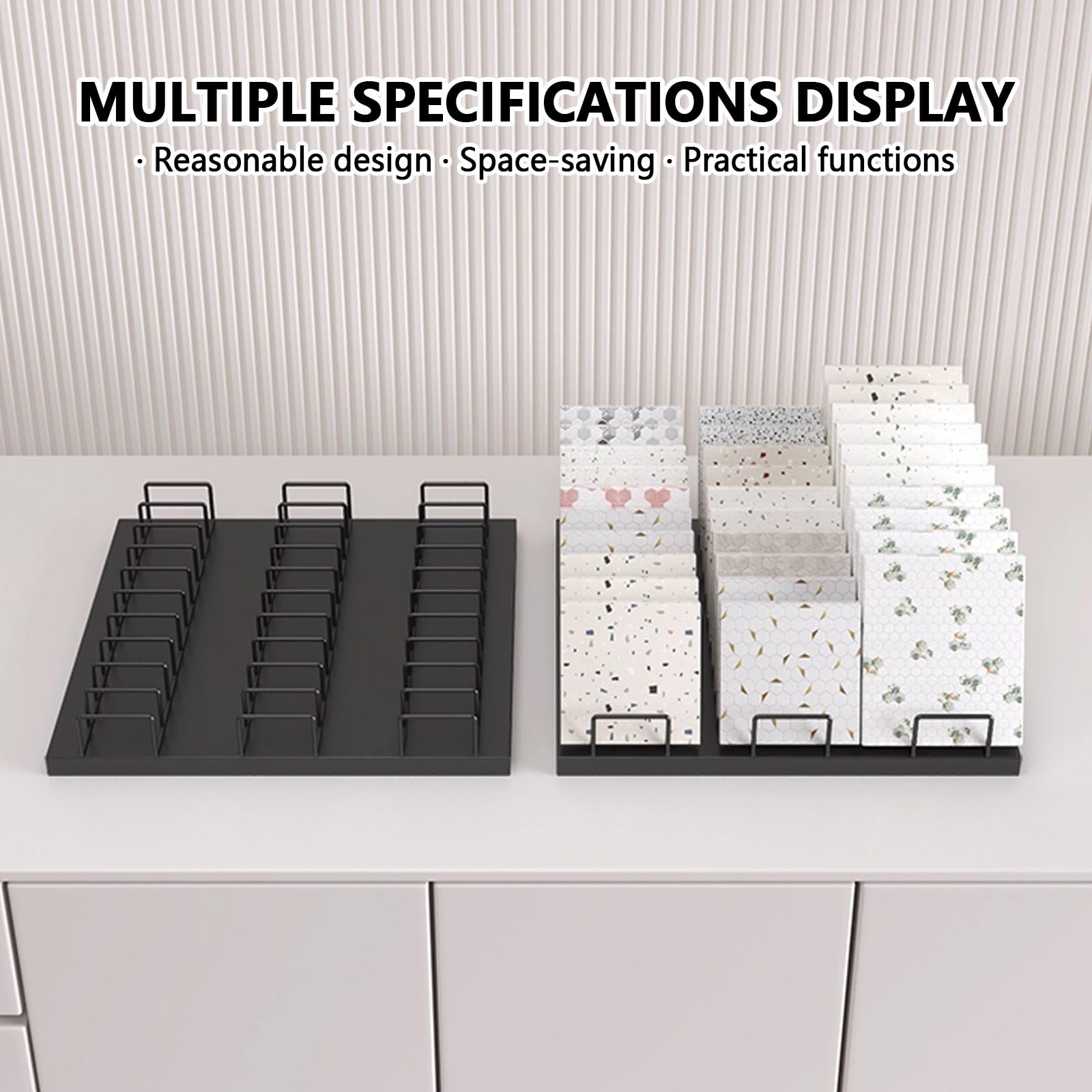 Espositore per Campioni di Piastrelle in Metallo e Legno Resistente - Scaffali organizzativi per Vendita al Dettaglio, fiere, Pavimenti, Arredamento per la casa e Professionisti del Design
