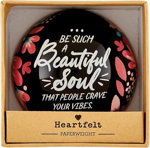Miniatura 2 de Creative Brands Pesas de papel para pisapapeles motivacionales con cúpula de vidrio de The Heartfelt Collection, 3 pulgadas de diámetro, Beautiful