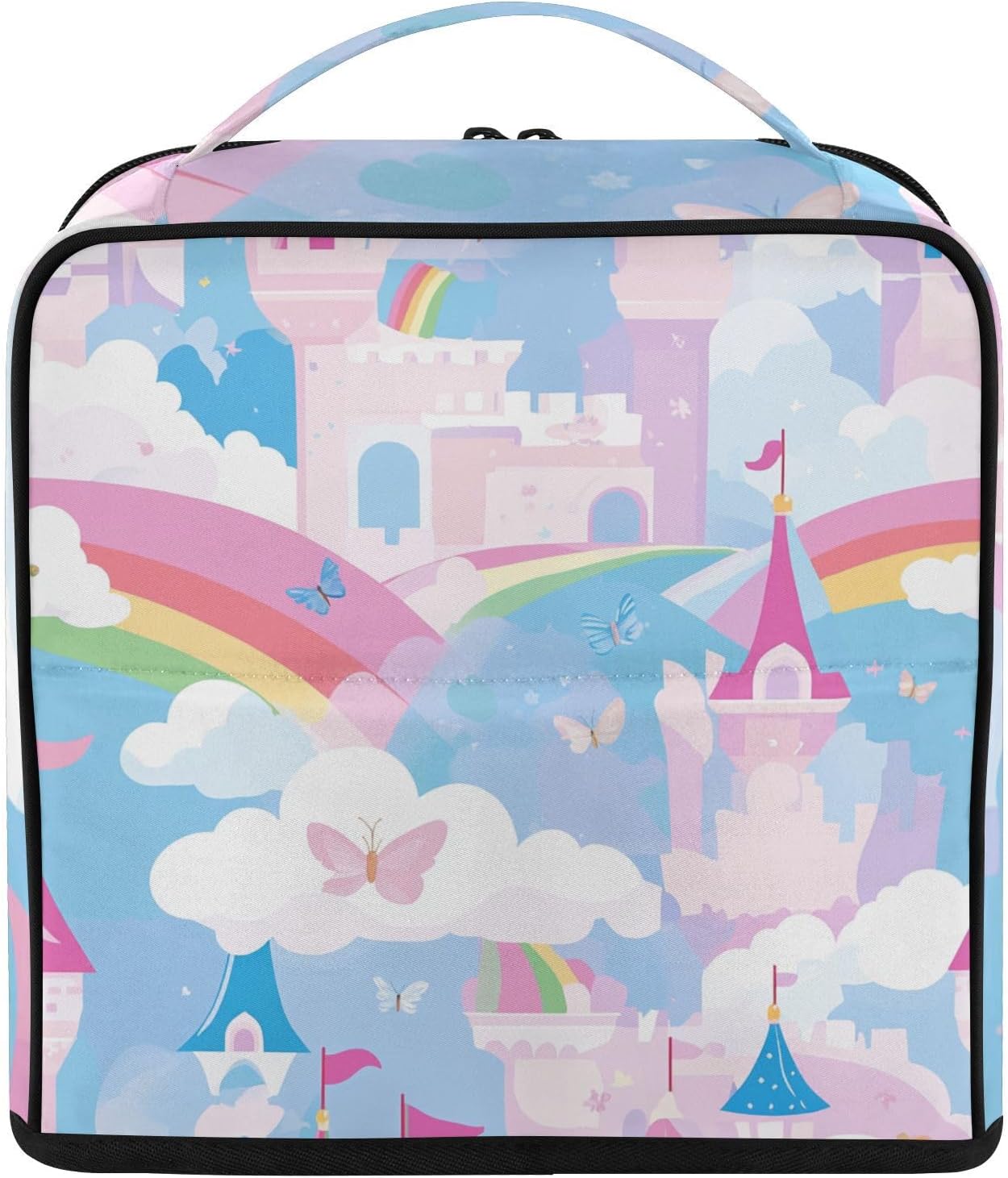 Standing Makeup Bag Castle Rainbow Butterfly Travel Toiletry Bag