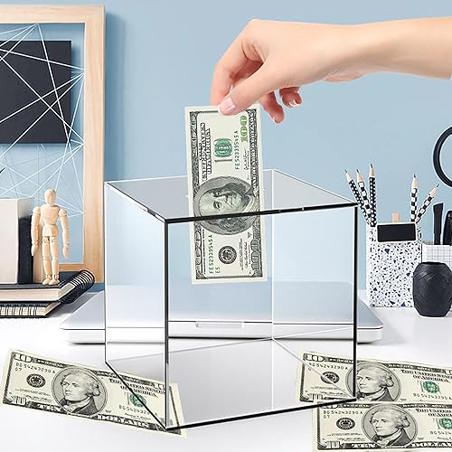 Miniatura 2 de Alcancía transparente para adultos y niños, caja de ahorro de dinero de acrílico, alcancía no se puede abrir para adultos, tarro de propina