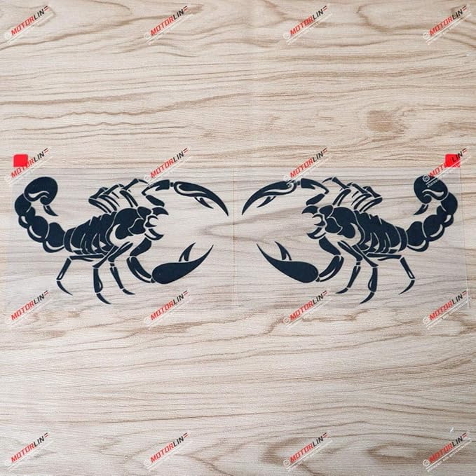 Pair Mirror Images 6'' Black Scorpion Decal Bumper Sticker Car Vinyl