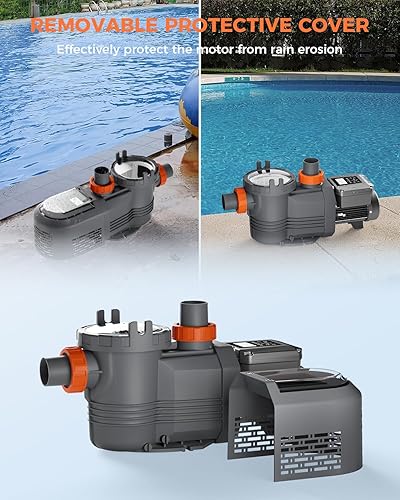 Miniatura 8 de Bomba de piscina de velocidad variable de 3 HP de 220-240 V, bomba de piscina para piscinas enterradas, 11359 GPH de alto caudal, potentes bombas de