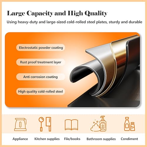 Miniatura 118 de Armario de almacenamiento de metal de 71 pulgadas de alto con 2 puertas y 4 estantes ajustables, armario de despensa de cocina, armario Blanco