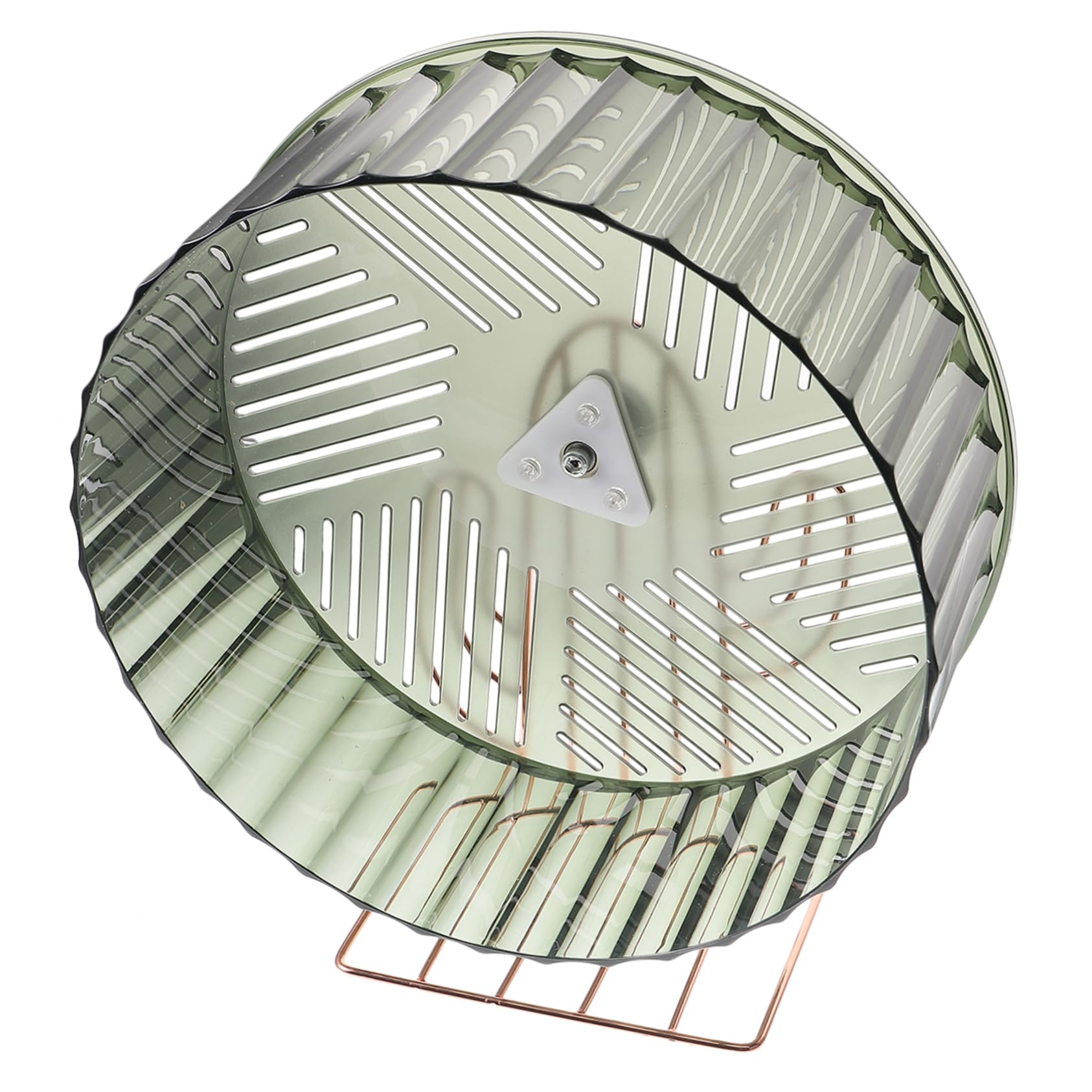 Gatuida Rueda De Hámster Silenciosa y Estable Soporte Metálico Dorado, Rueda De Ejercicio para Chinchilla y Rata, Tamaño Grande Verde Oscuro, Accesorio para Jaula De Mascotas Pequeñas