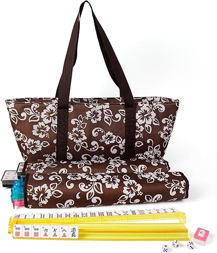 J.C&T American Mahjong - Juego de 166 azulejos de alta calidad con 4 bastidores todo en uno, 100 fichas, 1 indicador de viento, manual en inglés