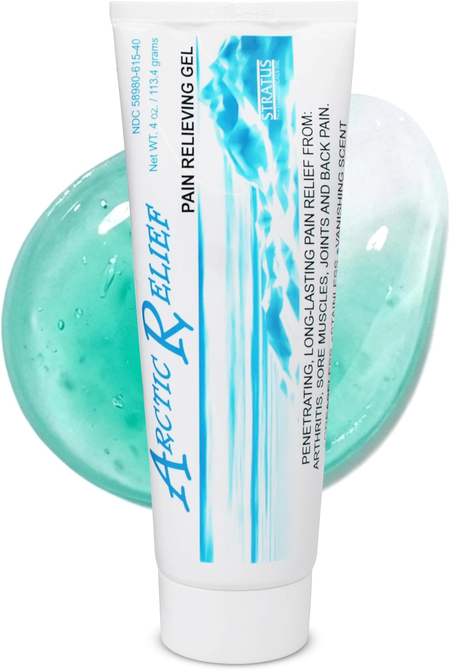 Arctic Relief Gel, Soothing Cooling with Menthol for Sore Joints, Muscles, Back Pain, 4 oz