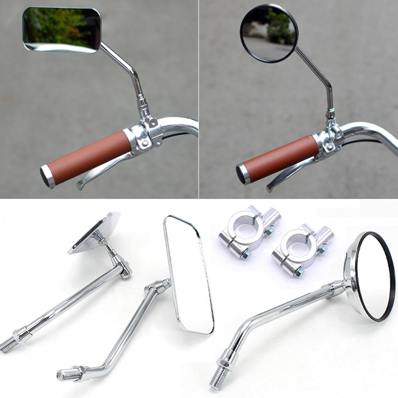 バイクミラー シルバー 金属製 角度調整可能 Amazon.co.jp: ビンテージバイクミラー ハンドルバー用金属製自転車