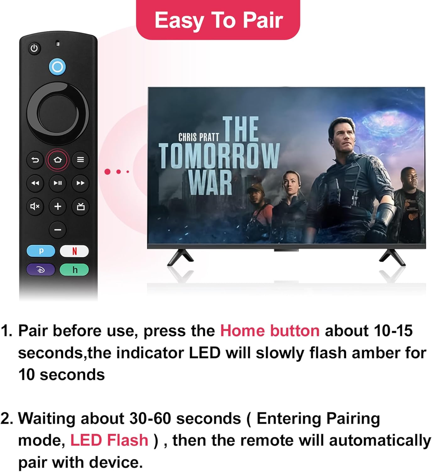 Replacement Remote Control with Voice Function Fit for Fire Smart TV 3rd Gen, Fit for Smart TV Cube (1st Gen & 2nd Gen), Fit for Smart TV Stick(2nd Gen, 3rd Gen, Lite, 4K)