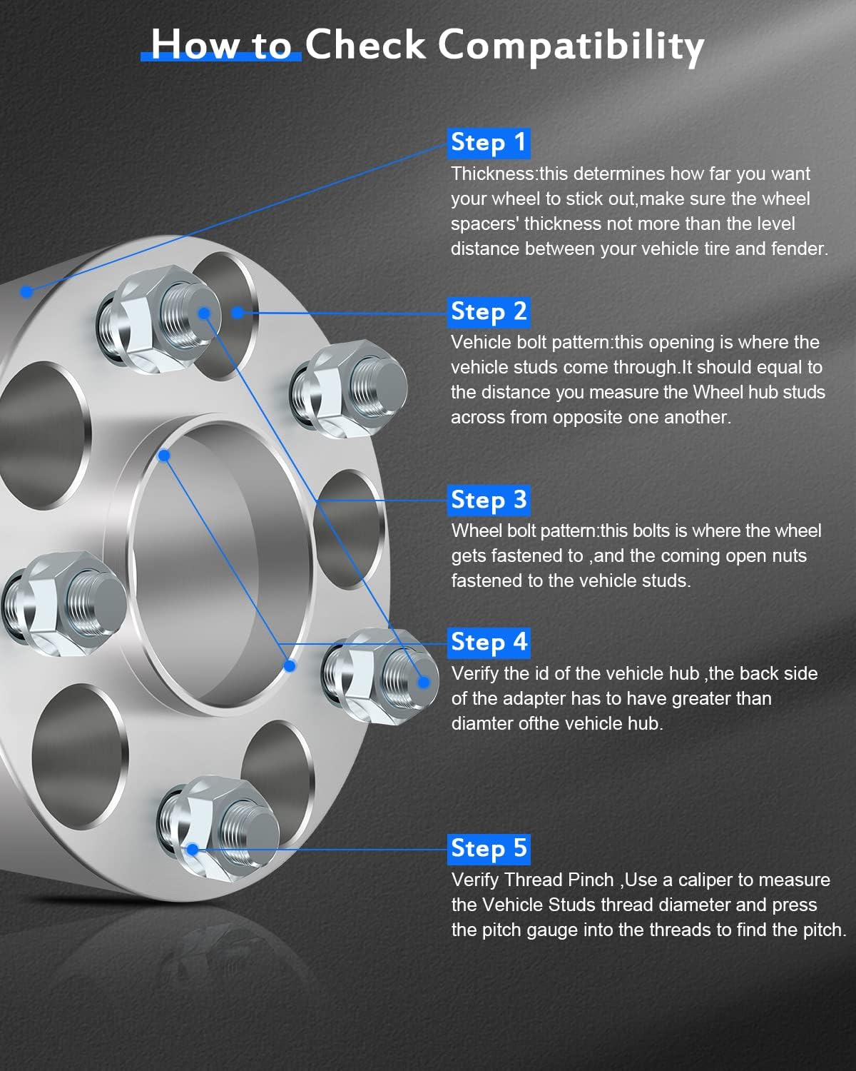 ECCPP 2PCS 5x120.65mm Hubcentric Wheel Spacers 5 Lug 3" 5x4.75 to 5x4.75 70.5mm hub fits for 1987-2005 for Chevrolet Blazer| 1984-2019 for Chevrolet Corvette with 12x1.5 Studs 3 inch