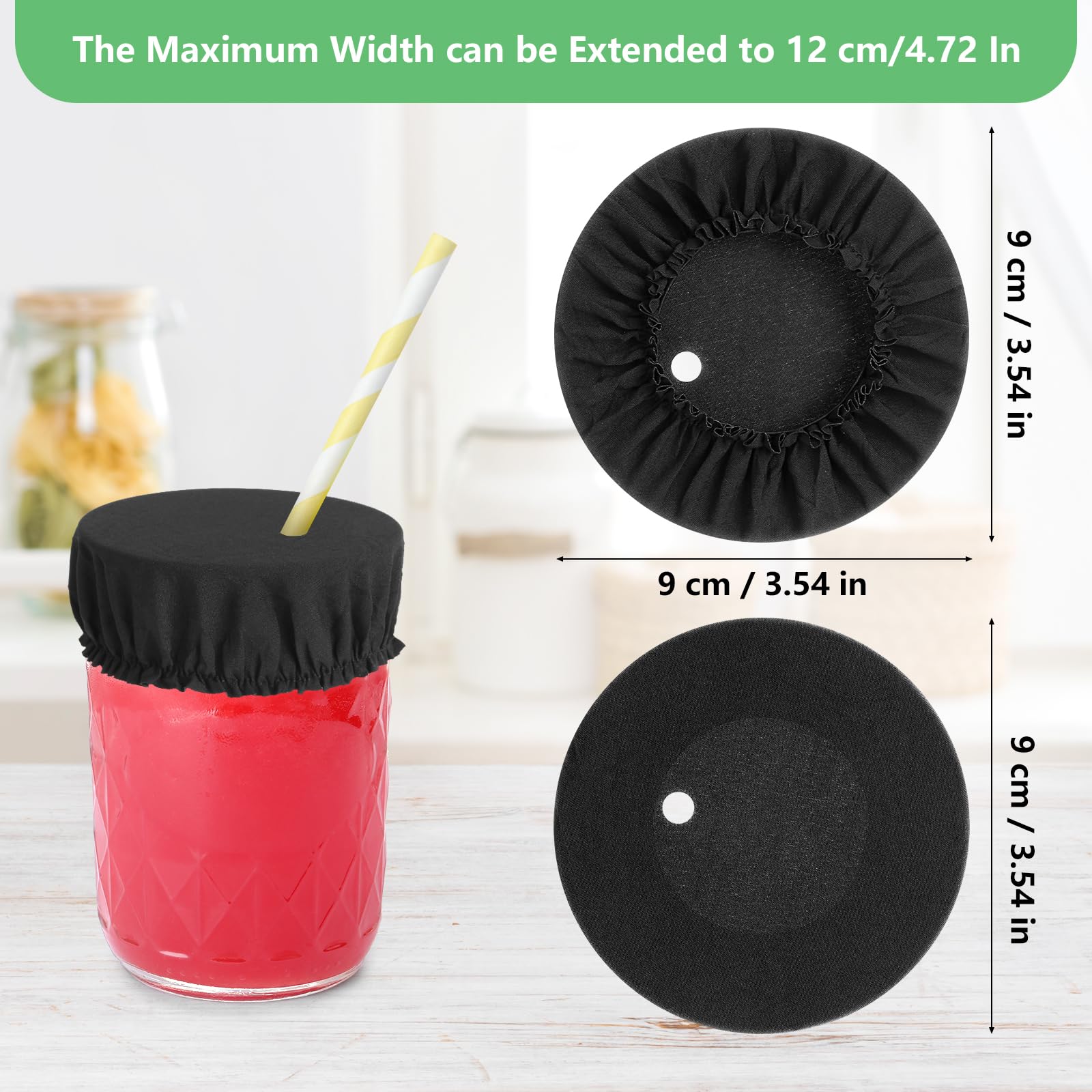 15 Piece Drink Cover Scrunchies, Elastic Fabric Class Cup Drink Covers, Anti Spike Drink Cover with Straw Hole - Image 2