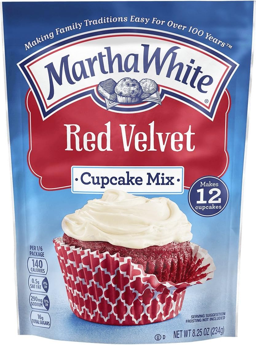 Martha White Red Velvet Cupcake Mix 8.25 oz (Pack of 2)