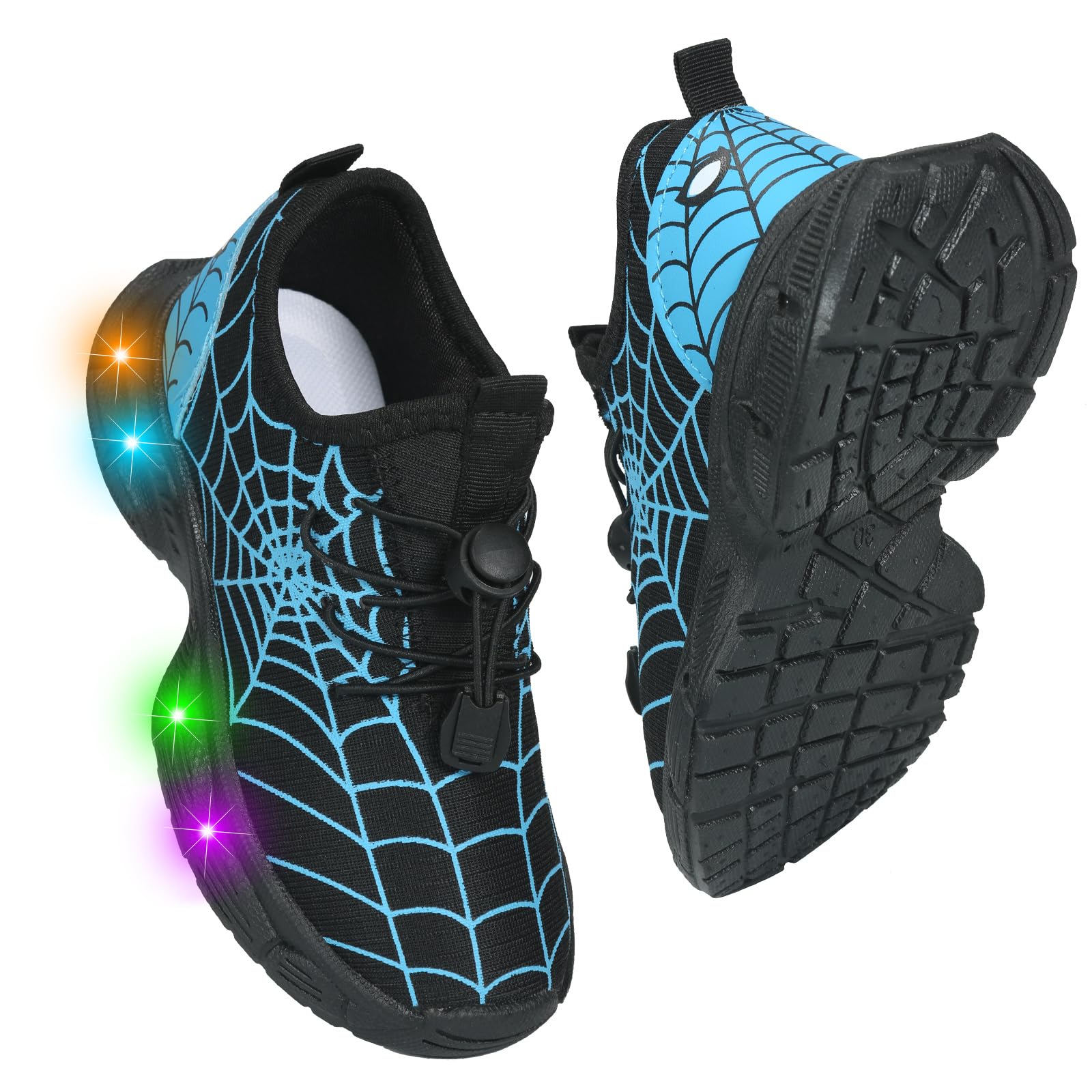 YAOWUQUAN Boy Festive Tennis Shoes for Children's Parties Breathable Light Up LED Shoes for Kids