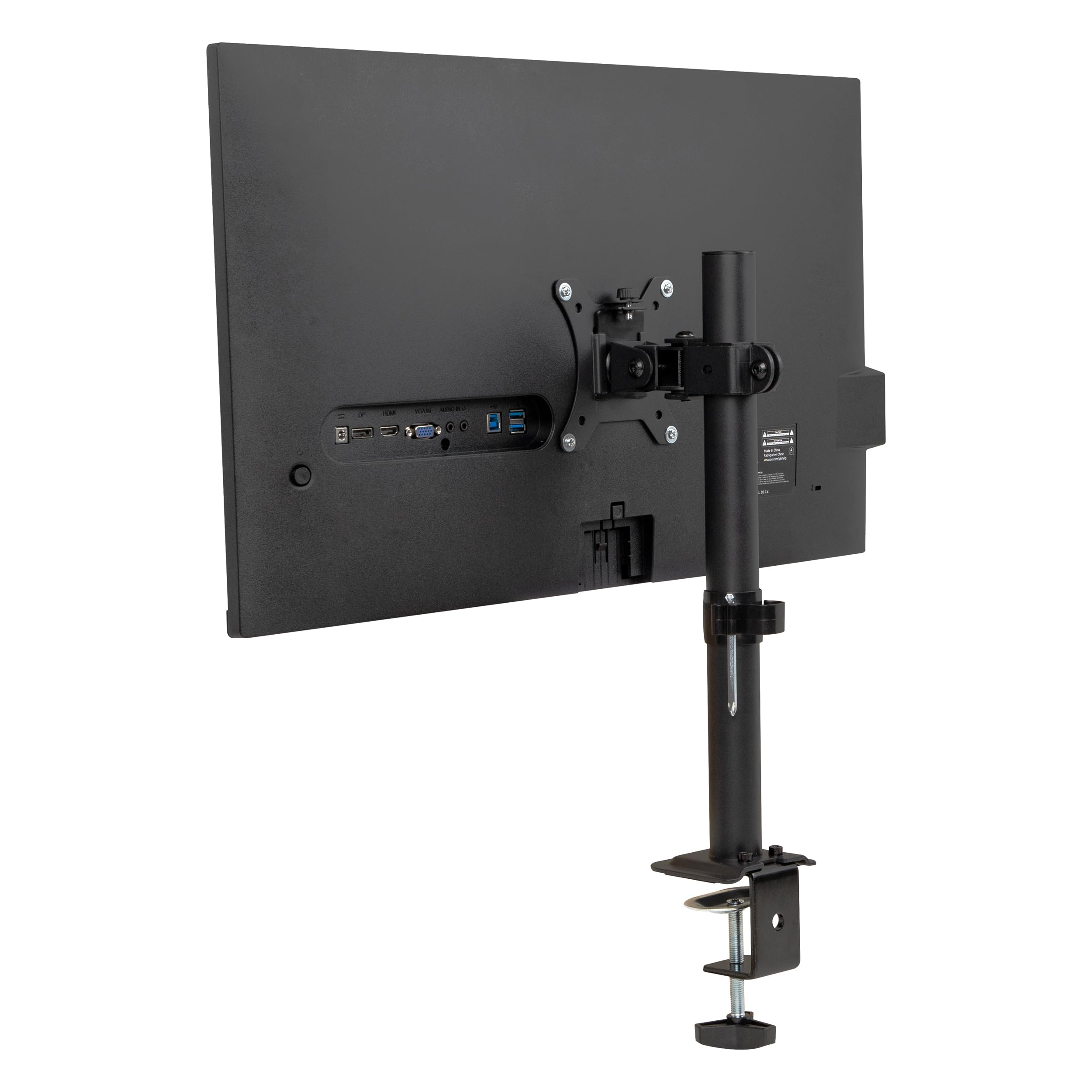 Mind Reader Supporto da scrivania per monitor singolo per schermi da 13"-32", VESA 75x75/100x100, rotazione di 180°, orientabile a ±90°, inclinazione ±45°, capacità di carico 8 kg, gestione dei cavi