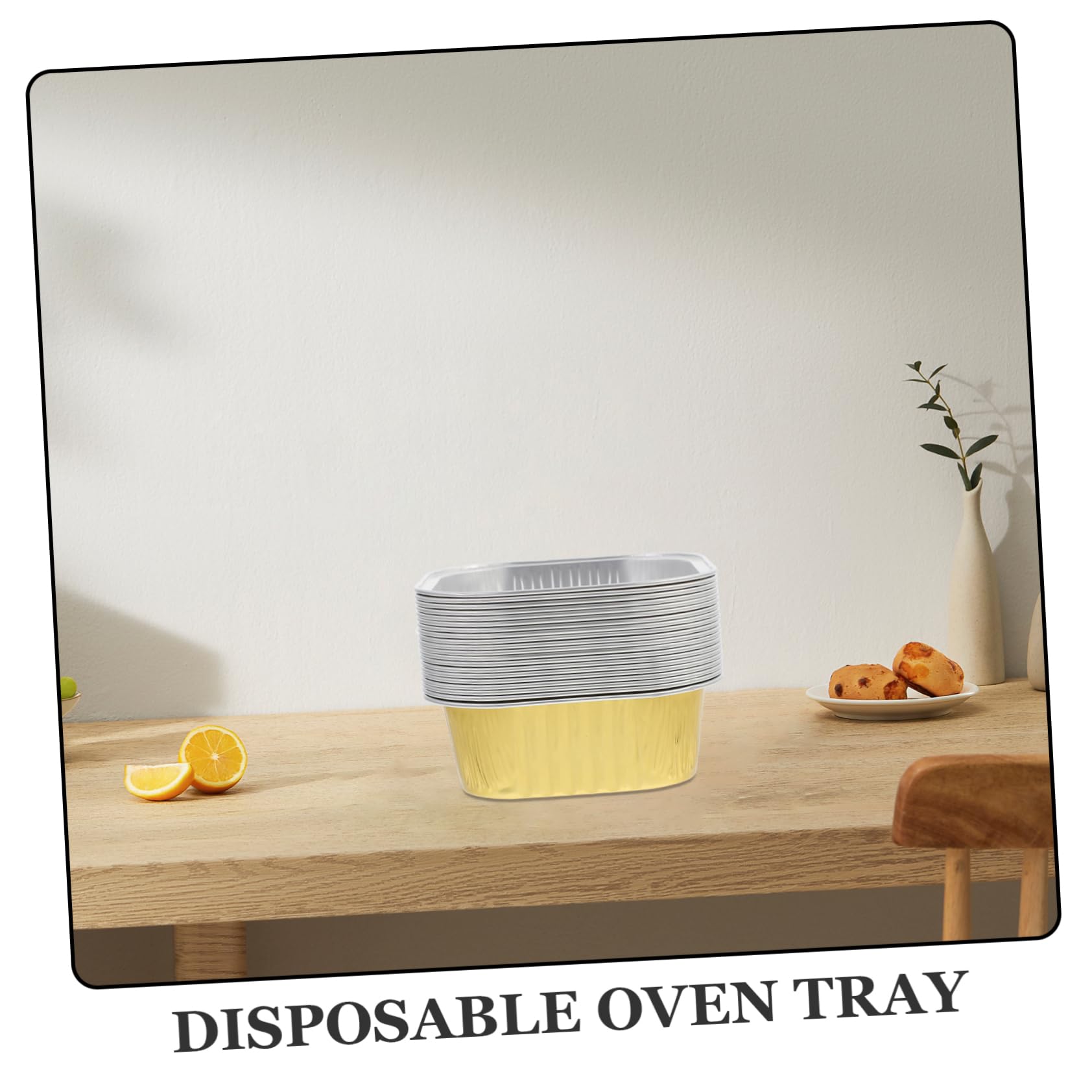 Barquettes Alimentaires 300ml Jaune en Aluminium Lot de 20 Résistantes à Haute Température Barquettes Jetables Carrées Élégantes pour Cuisson et Buffet