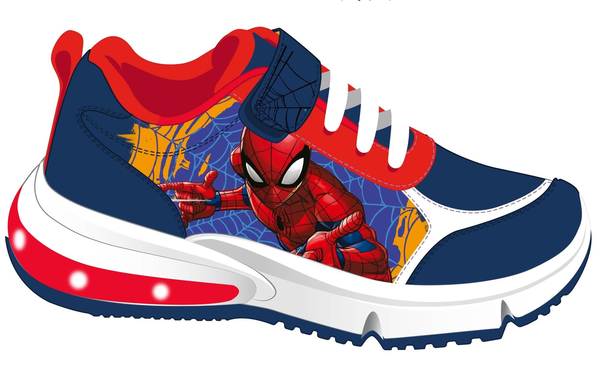 Scarpe Sneakers per Bambini Spider-Man Suola Luminosa, Luce Rossa,Varie Taglie 14309 (nerom Rosso, Sistema Taglie Calzature EU, Bambino Piccolo (2-5 Anni), Numero, Media, 28)