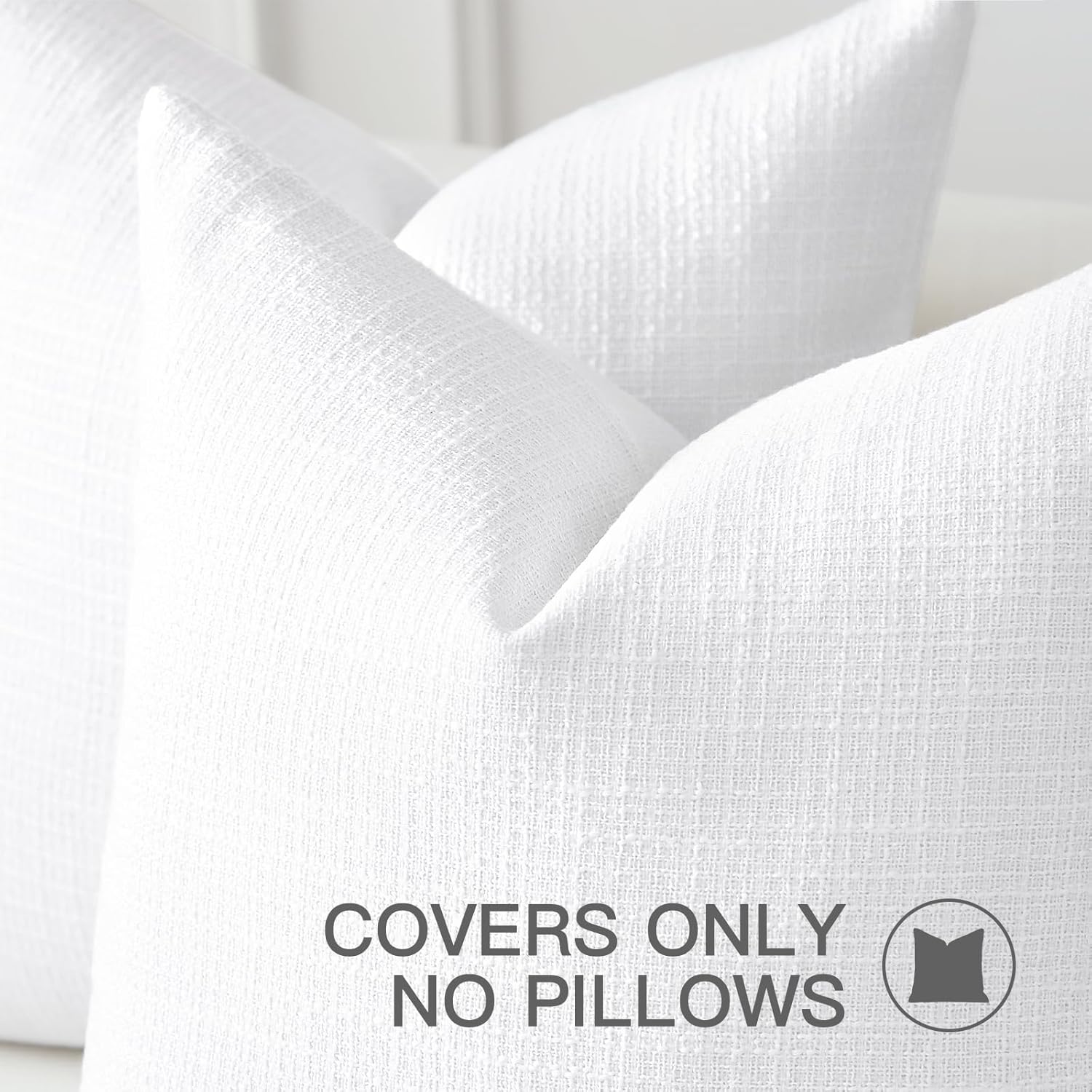 OTOSTAR Linen Throw Pillow Cover Set of 1 Decorative Lumbar Pillowcases Cushion Covers 12x20 Inch for Home Decor Sofa Bedroom Car 30 x 50CM Pure White - Image 7