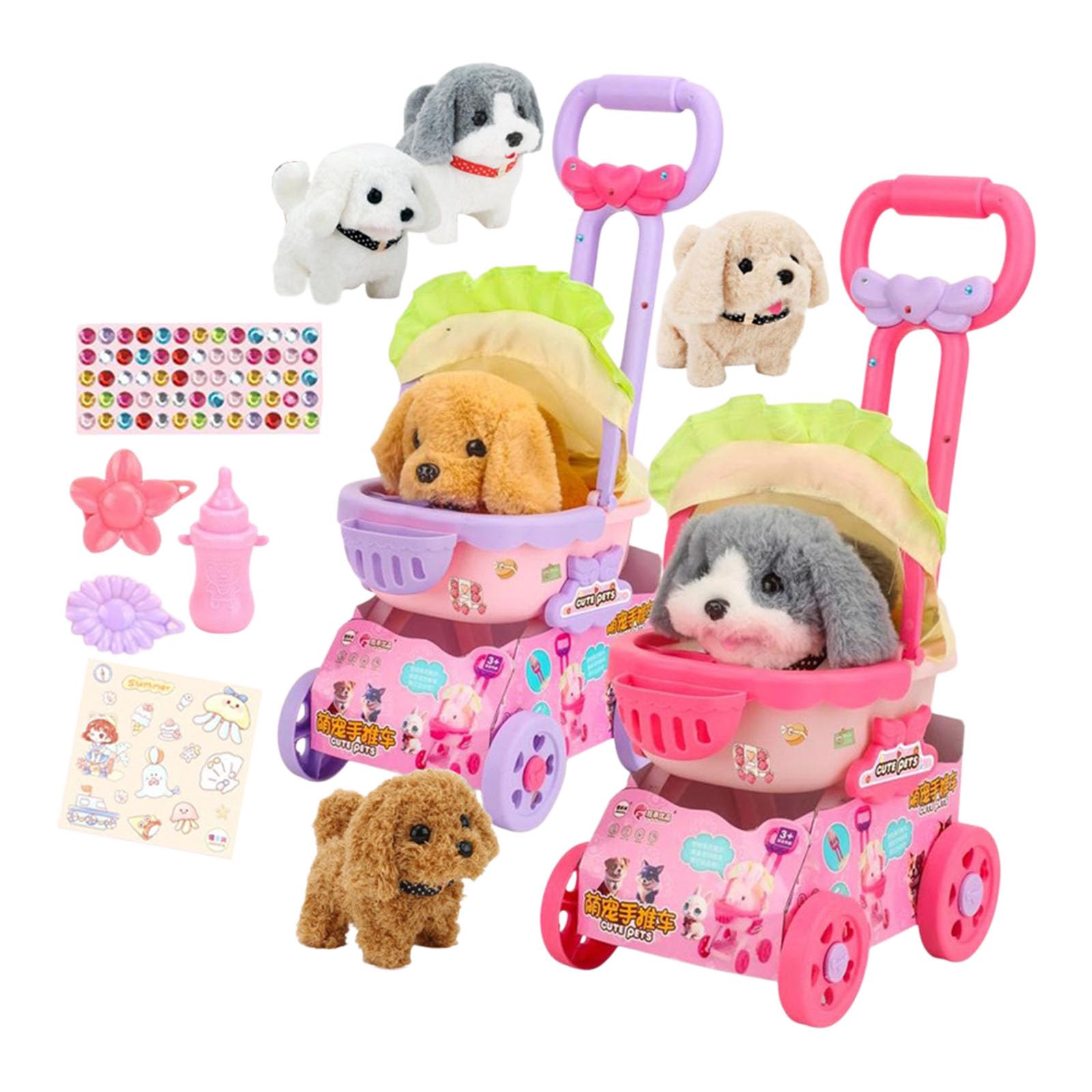 Automatisch wackelndes Plüsch Hundespielzeug mit realistischem Design, unterhaltsame Komfortpuppe für Baby Krabbellern Rollenspiel, Kinder Rollenspiel Spielzeug für den Innenbereich