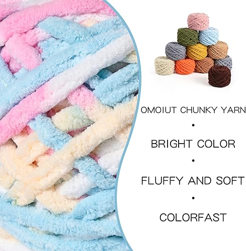 Vista 117 de Paquete de 3 hilos gruesos de felpilla de felpa de 3.53 onzas (49.2 yardas), hilo de terciopelo esponjoso para tejer y hacer ganchillo, hilos de 3