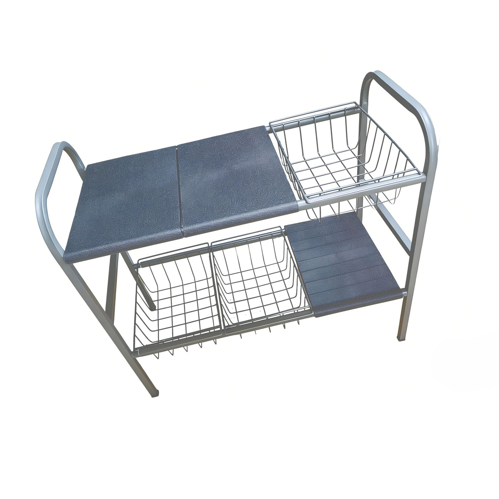 TQUXNGA Flexible 2 Layer Kitchen Rack with Carbon Steel Frame for Optimal Space Utilization in Cabinets Kitchen Countertop Planner