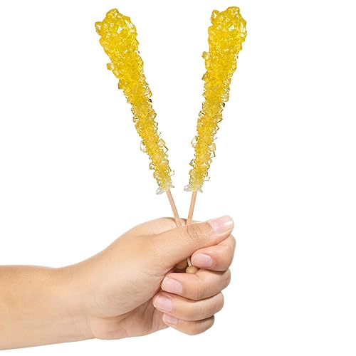 Miniatura 3 de Candy Envy Palitos de cristal de caramelo de roca amarilla de 130 unidades con sabor a limón